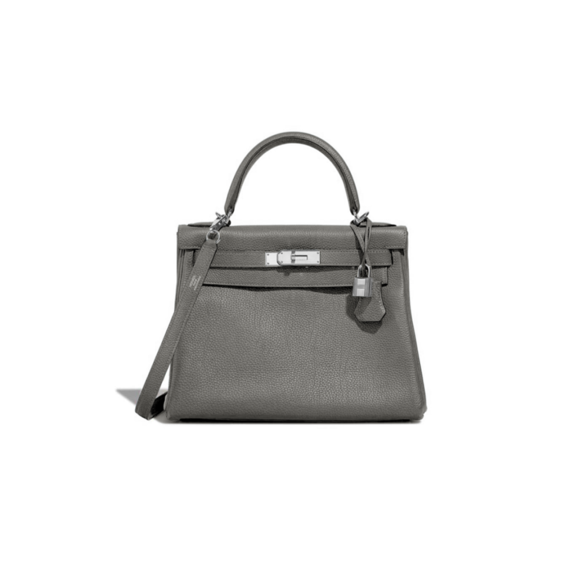 H**mes MASTER KELLY 28 TOGO GRIS MEYER PALLADIUM HARDWARE (28*21*10cm)